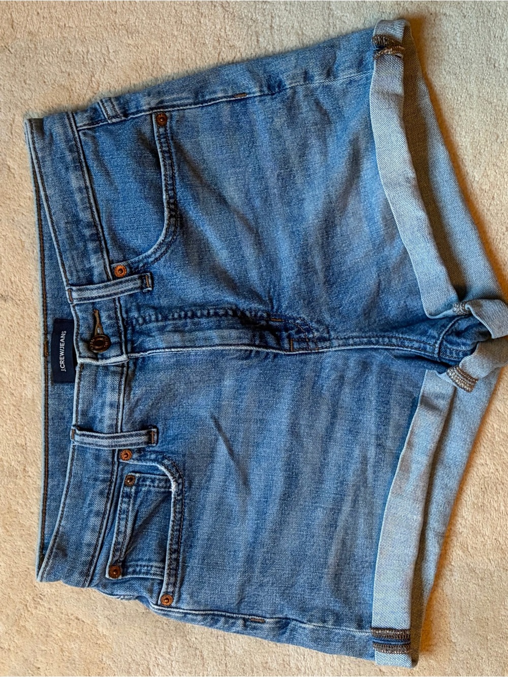 J. Crew Light Blue Rolled Hem Boyfriend Jeans Shorts